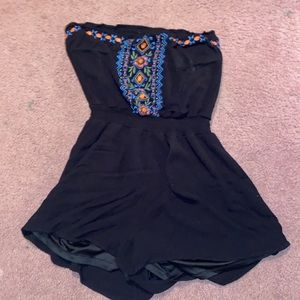 Black strapless romper (swim cover)